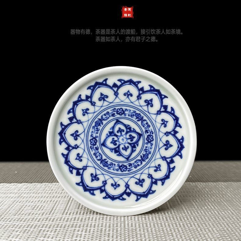 Jingdezhen Blue & White Baoxianghua Gongfu Tea Set – Horseshoe Cups | Gift Box | 5-Piece