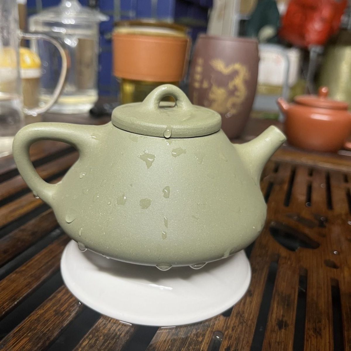 Handmade Yixing Purple Clay Teapot 200ml - Aged Dou Qing Sand Ziye Shipiao by Chen Wenbo