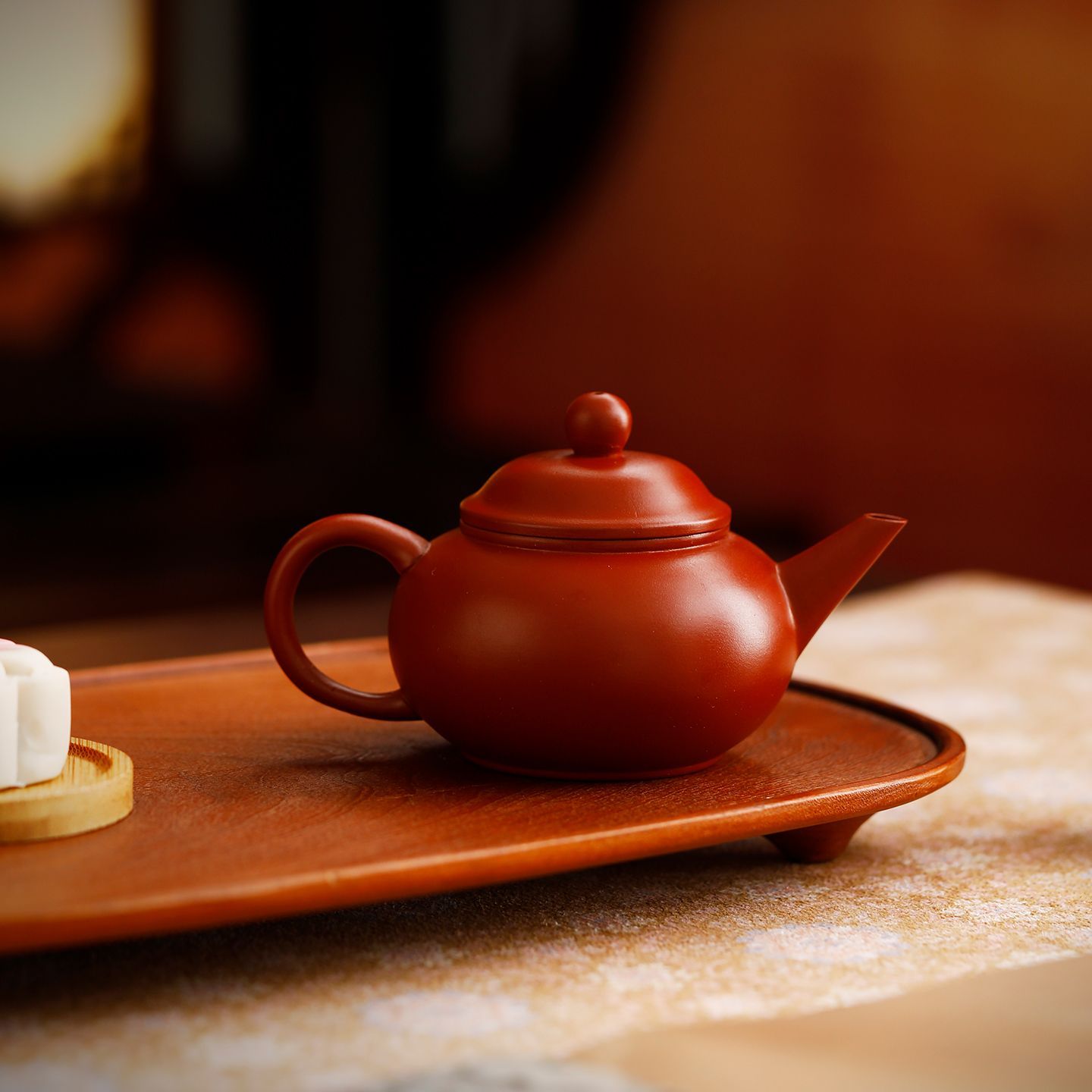 Mini Handcrafted Matte Zisha Teapot | Small-Batch Yixing Purple Clay Pot 110ml