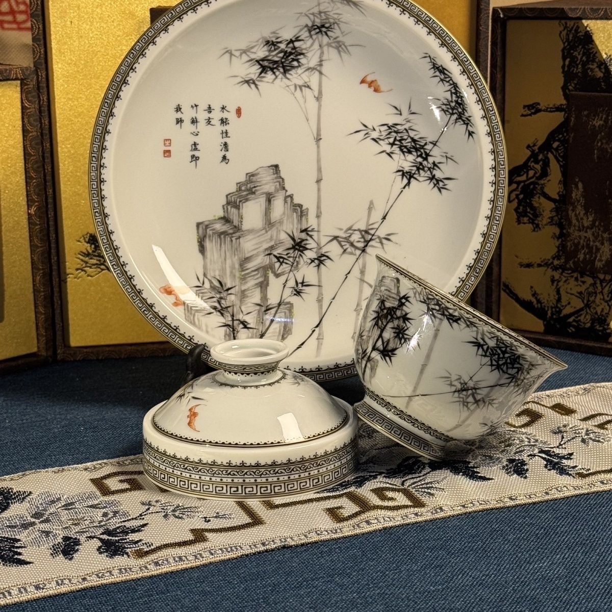 Ink Bamboo Jingdezhen Ceramic Teaware