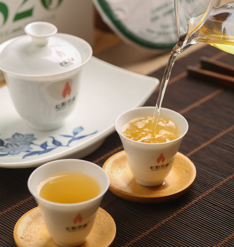 Aged 7520 Seven-Colored Peacock Raw Pu-erh – Complex, Honeyed & Orchid Fragrance