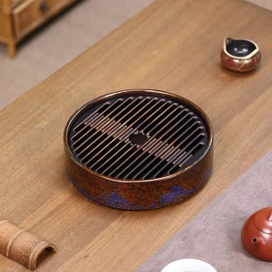 Intangible Heritage Hand-Painted Lacquer Tea Tray – Mini Dry Brewing Tray | 20×20×5cm