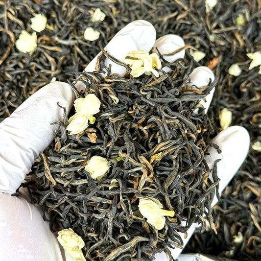 2026 First Flush High-Mountain Jasmine Meizhan | Single Bud, Premium Flower-Scented Wuyi Black Tea — Apple Blossom Sweet, Floral & Smooth