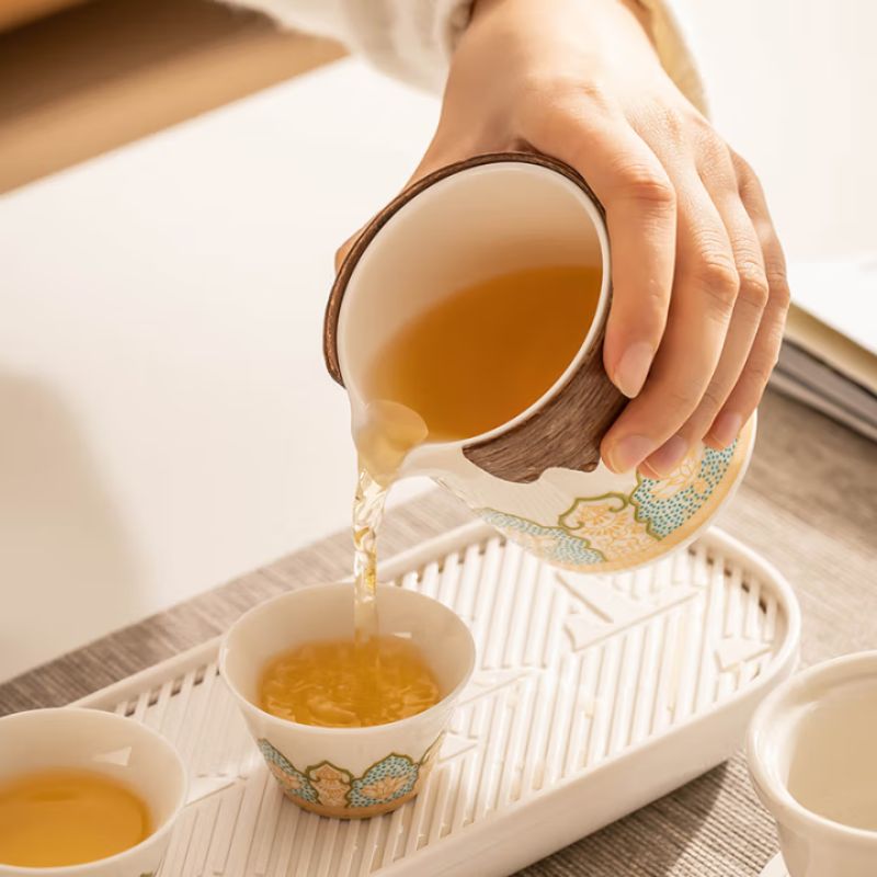 Elegant Ceramic Travel Tea Set