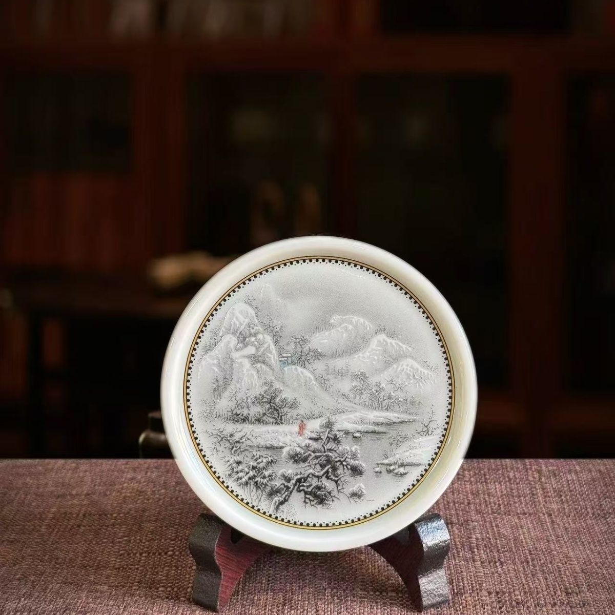 Jingdezhen Ink Wash Snow Landscape Gongfu Tea Set – Mò Cǎi Xuě Jǐng | Gift Box | 5-Piece