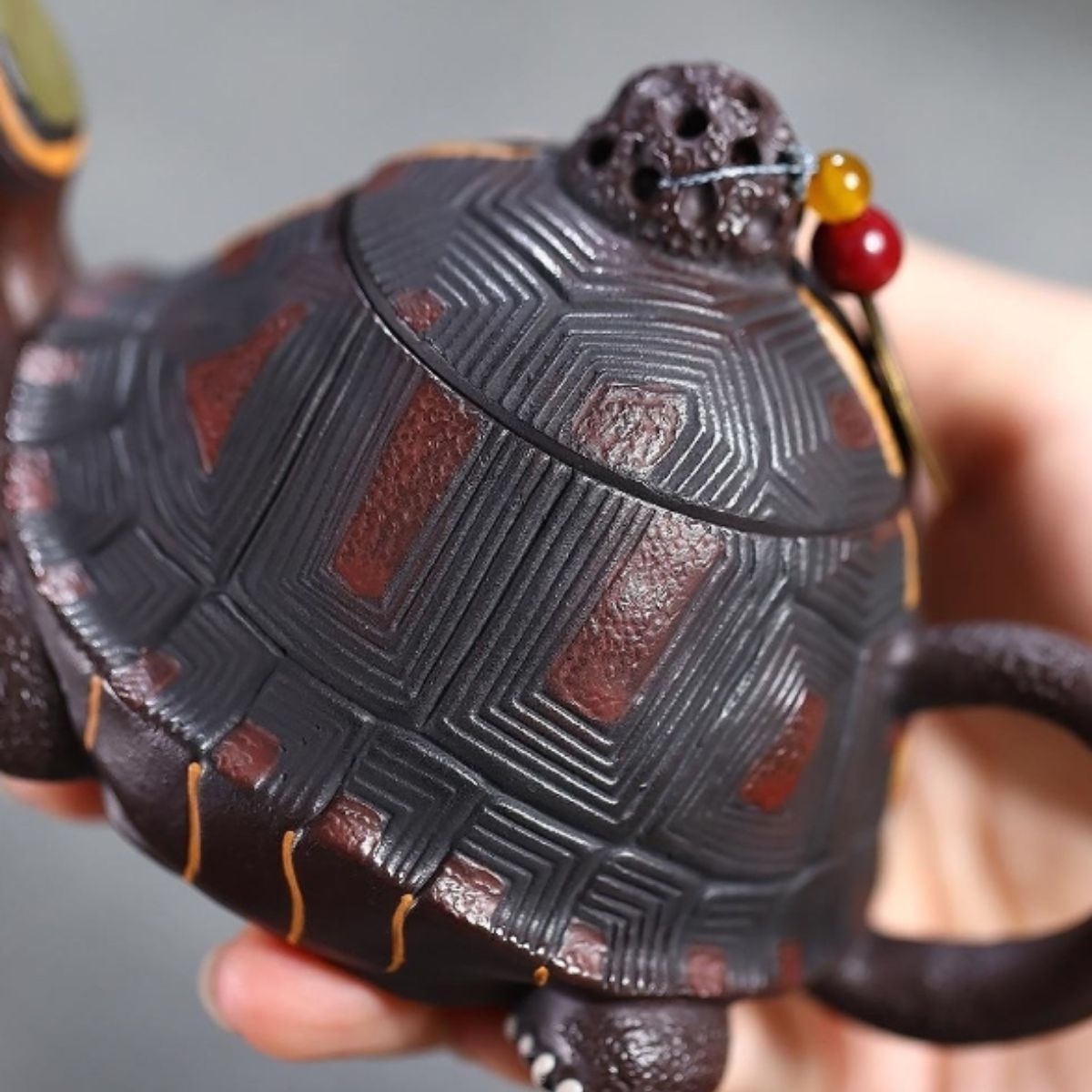 160cc Original Purple Clay "Fortune Toad" Yixing Teapot – Hand‑Painted with Gift Box