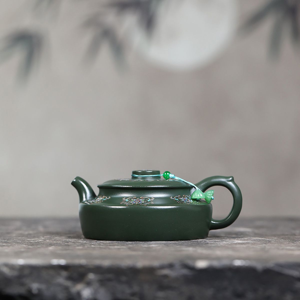 Falangcai Huating Yixing Teapot | Original-Ore Green Clay | 200ml Handcrafted Zisha