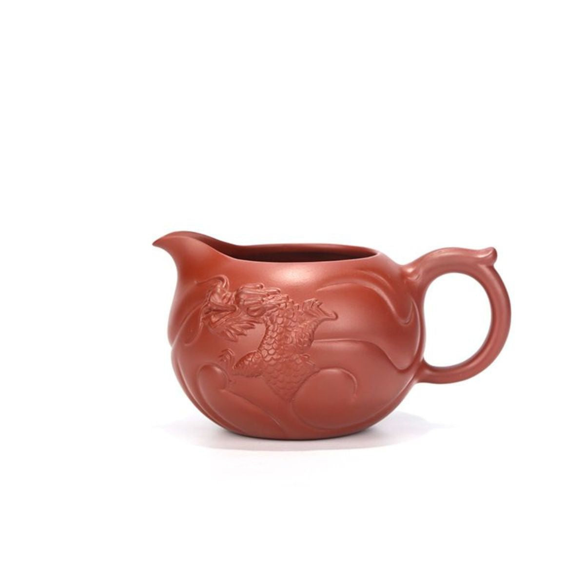 Handmade Yixing Purple Clay Fair Cup 300ml - Dahongpao Fish to Dragon Gongfu Tea Pitcher
