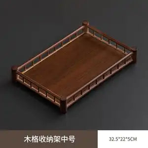 Bamboo Rectangular Serving Tray – Walnut Finish | Tea Tray, Pastry & Storage Organizer