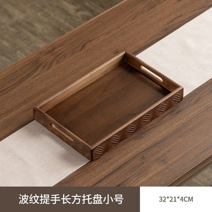 Ripple Handle Rectangular Serving Tray – Tea Tray, Pastry Plate & Storage Organizer | 3 Sizes