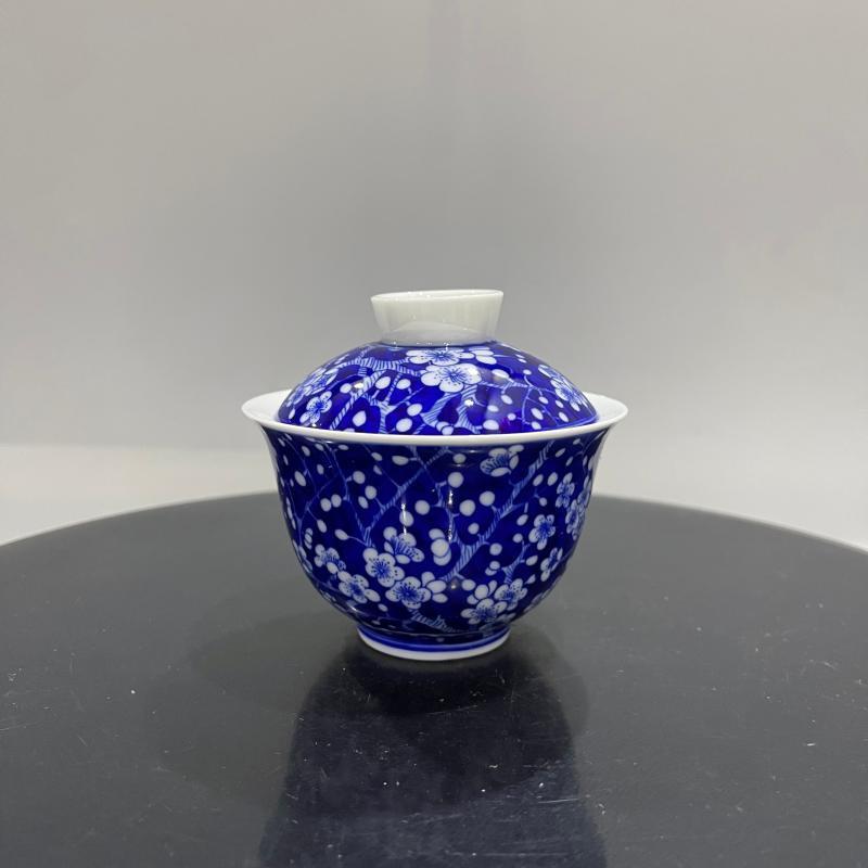 Jingdezhen Wood-Fired Blue & White Ice Plum Glaze Gongfu Tea Set – Collector’s Edition | 5-Piece