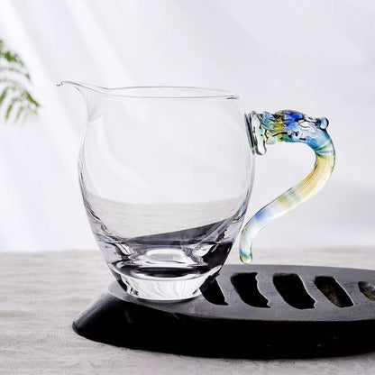 Colourful Auspicious Dragon Handle Glass Pitcher – 300ml