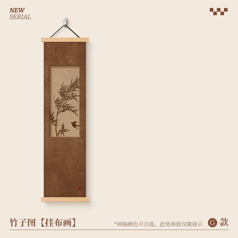 Four Gentlemen Chinese Hanging Scroll Painting – Plum, Orchid, Bamboo & Chrysanthemum | 30×120cm