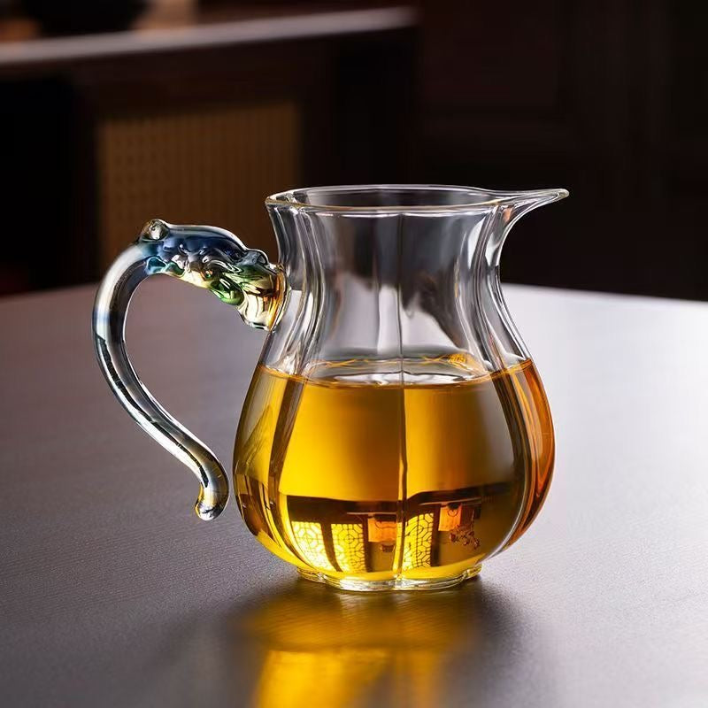 Dragon Handle Pumpkin-Shape Fairness Cup – 300ml Colorful Ceramic Gongfu Tea Pitcher
