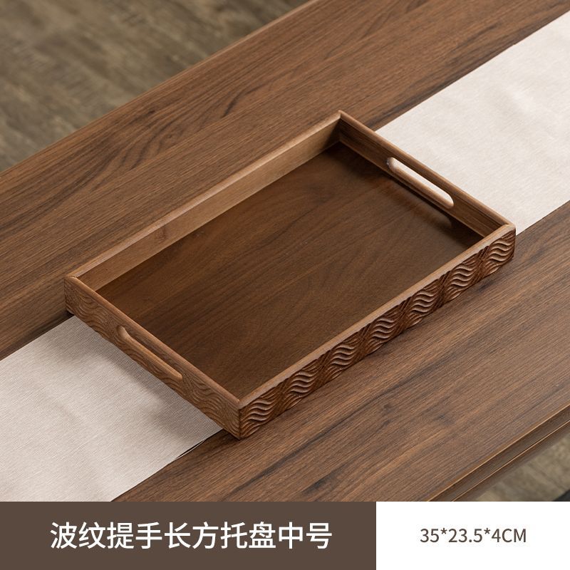 Ripple Handle Rectangular Serving Tray – Tea Tray, Pastry Plate & Storage Organizer | 3 Sizes