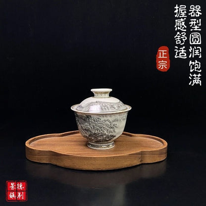 Jingdezhen Ink Wash Great Wall Gongfu Tea Set – Mò Cǎi Wàn Lǐ Cháng Chéng | Gift Box | 5-Piece