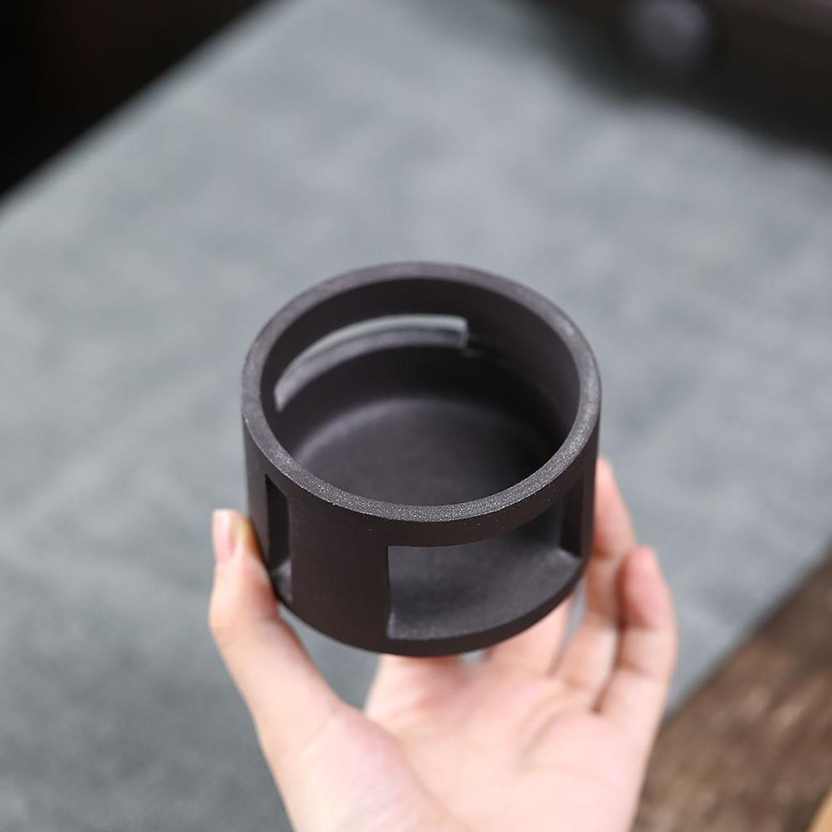 Handmade Yixing Purple Clay Boiling Kettle 700ml - Original Black Clay Handle Teapot for Stove Brewing