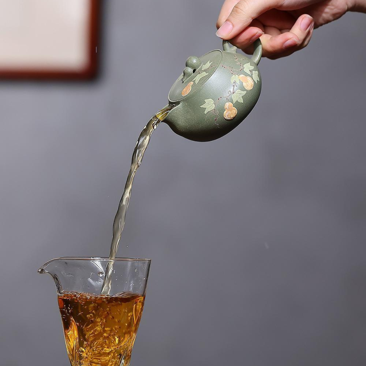 Fu Lu An Kang Yixing Teapot | Raw Dou Qing Sha Celadon Zisha Clay | Handcrafted 140ml
