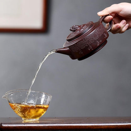 Handmade Yixing Purple Clay Teapot 350ml - Original Ancient Red Clay Zisha Gongfu Tea Pot