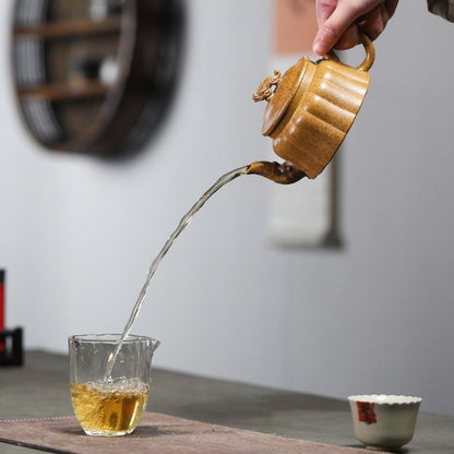 Long Rui Yixing Teapot | Raw Longgu Jinsha High-Fire Zisha Clay | Dragon-Inspired 300ml