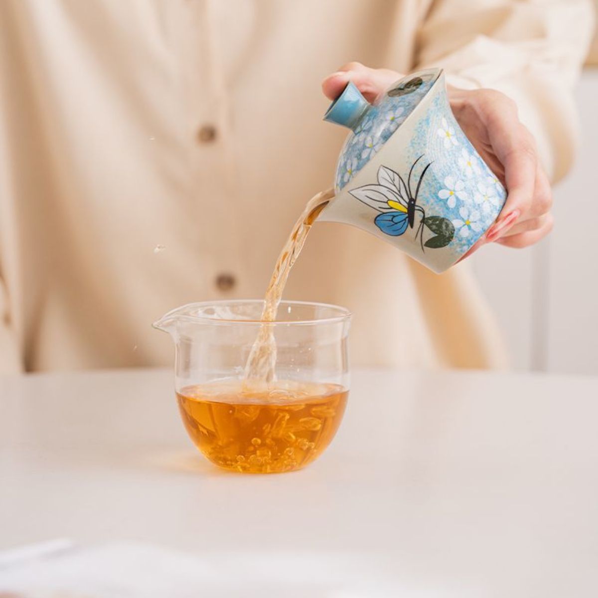 Travel Gaiwan Tea Set | Portable Chinese Tea Ceremony Kit with Cups & Pitcher