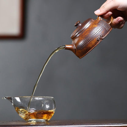 Handmade Yixing Purple Clay Teapot 270ml - Original High-Temperature Duan Ni Zisha Gongfu Tea Pot