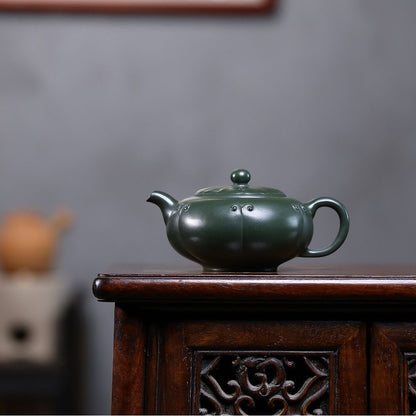 Ling Hua Ru Yi Yixing Teapot | Raw Lu Ni Green Zisha Clay | Handcrafted 250ml
