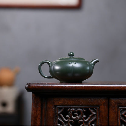 Ling Hua Ru Yi Yixing Teapot | Raw Lu Ni Green Zisha Clay | Handcrafted 250ml