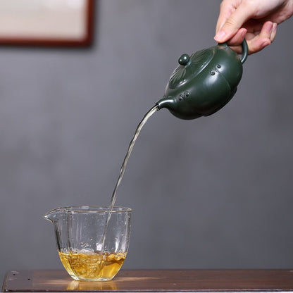 Ling Hua Ru Yi Yixing Teapot | Raw Lu Ni Green Zisha Clay | Handcrafted 250ml