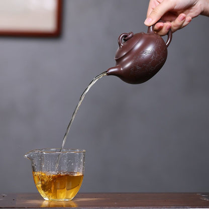 Le Zai Qi Zhong Yixing Teapot | Authentic Raw Zi Ni Purple Clay | Handcrafted 280ml