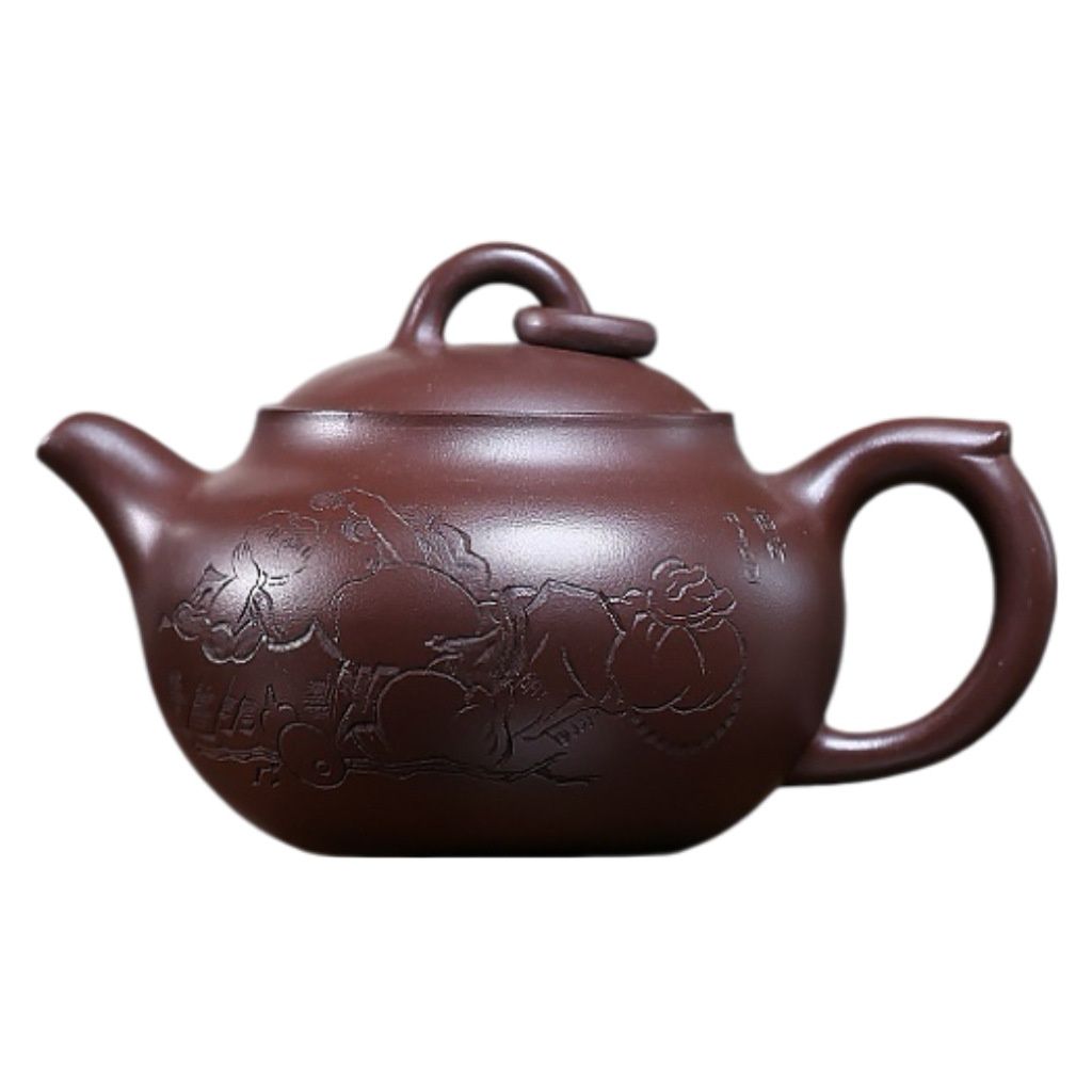 Le Zai Qi Zhong Yixing Teapot | Authentic Raw Zi Ni Purple Clay | Handcrafted 280ml