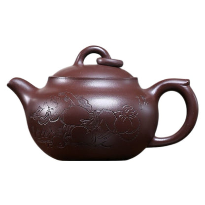 Le Zai Qi Zhong Yixing Teapot | Authentic Raw Zi Ni Purple Clay | Handcrafted 280ml