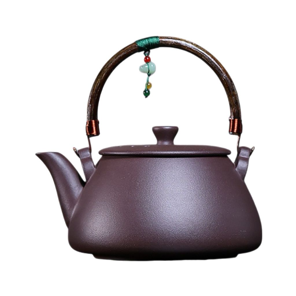 Wei Lu Zhu Cha Shi Diao Yixing Teapot | Raw Zi Ni Purple Clay | Large 1100ml Fireside Kettle