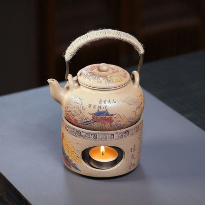 Wei Lu Zhu Cha Yixing Teapot with Stand | Raw Duan Ni Zisha Clay | 320ml Fireside Set