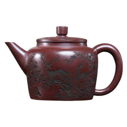 Fu Lu Heng Tong Yixing Teapot | Authentic Raw Zi Ni Purple Clay | Large 830ml Gathering Pot