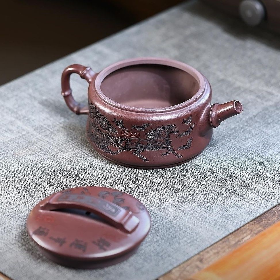 Cai Yun Xiang Tong Han Wa Yixing Teapot | Raw Shi Hong Red Zisha Clay | Handcrafted 300ml