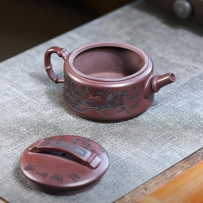 Cai Yun Xiang Tong Han Wa Yixing Teapot | Raw Shi Hong Red Zisha Clay | Handcrafted 300ml