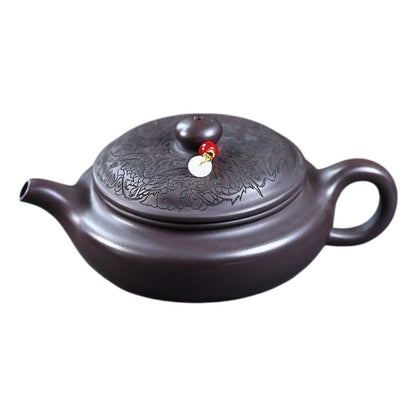 Shuang Long Bian Gu Yixing Teapot | Raw Chi Long Xue Sha Red Dragon Clay | Handcrafted 300ml