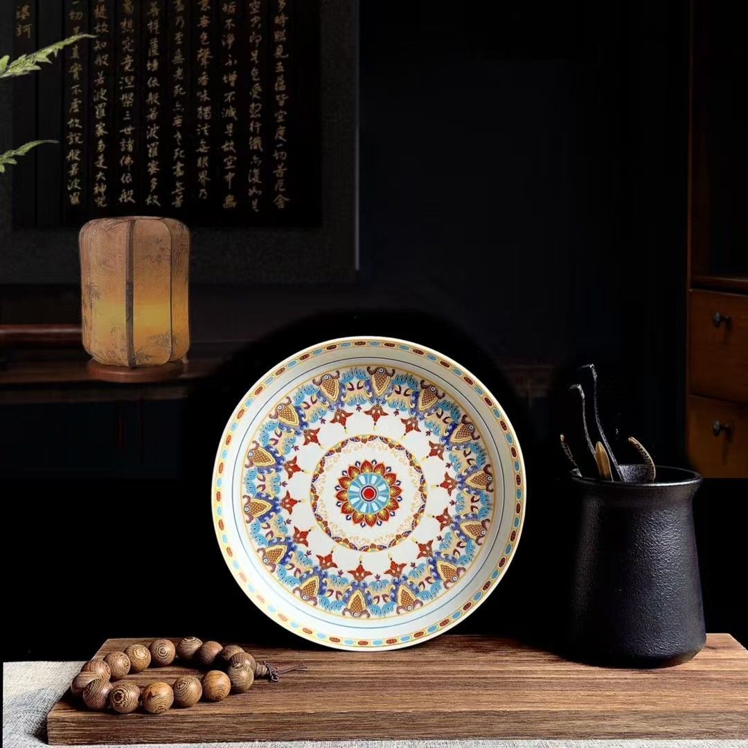 Jingdezhen Ying Luo Entangled Lotus 5-Piece Tea Set | High-Fire Porcelain | Gaiwan, Tray & Cups