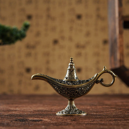 Aladdin Lamp Mini Incense Burner Gift Set – Chinese Incense Censer with 3 Xiang Yun Incense Discs