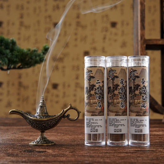 Aladdin Lamp Mini Incense Burner Gift Set – Chinese Incense Censer with 3 Xiang Yun Incense Discs