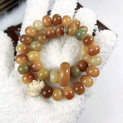 Green Mountain Dunhuang Bodhi Seed Bracelet – Lotus Bodhi Bead Mala for Meditation & Mindful Living
