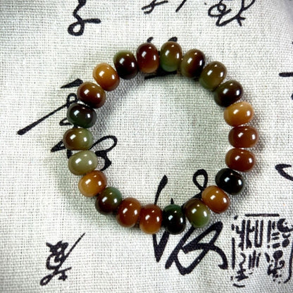 Green Mountain Dunhuang Bodhi Seed Bracelet – Lotus Bodhi Bead Mala for Meditation & Mindful Living