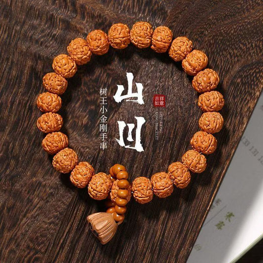 King Kong Bodhi Seed Mala Bracelet – Rare Explosive Texture Buddhist Prayer Beads