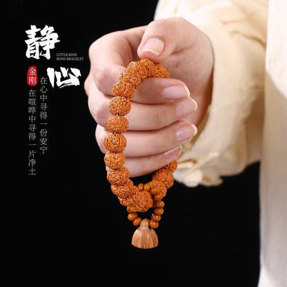 King Kong Bodhi Seed Mala Bracelet – Rare Explosive Texture Buddhist Prayer Beads