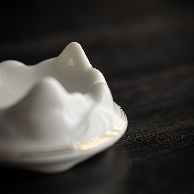 Mutton-Fat Jade Porcelain Tea Strainer Set | 3 Base Styles