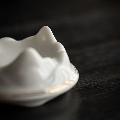 Mutton-Fat Jade Porcelain Tea Strainer Set | 3 Base Styles