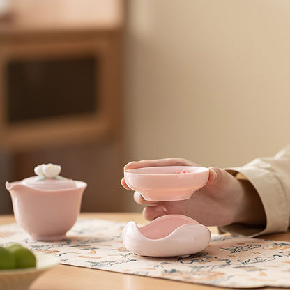 Handcrafted Floral Ceramic Tea Strainer | Gongfu Tea Accessory