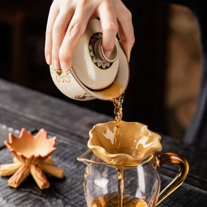 Zisha Clay Mini Fire Basin Tea Strainer Set | Yixing Purple Clay Gongfu Teaware