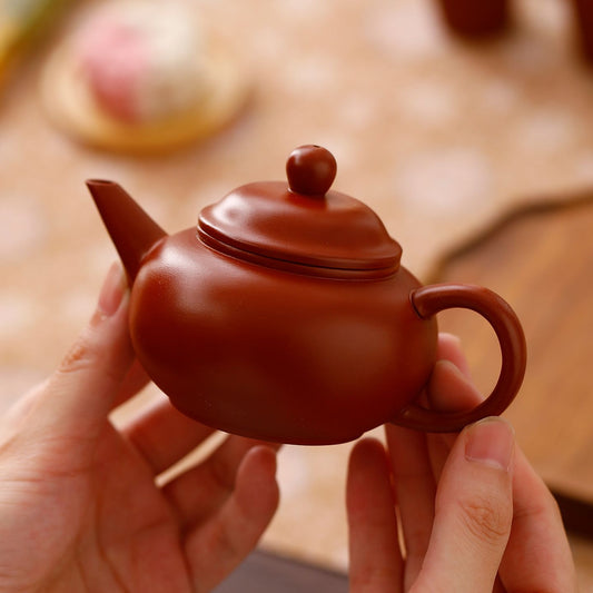 Mini Handcrafted Matte Zisha Teapot | Small-Batch Yixing Purple Clay Pot 110ml